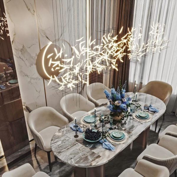 Custom Linear Bubble Glass Tube Ceiling Chandelier