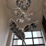 Modern Silver Feather Pendant Light for Duplex Apartments & Lofts