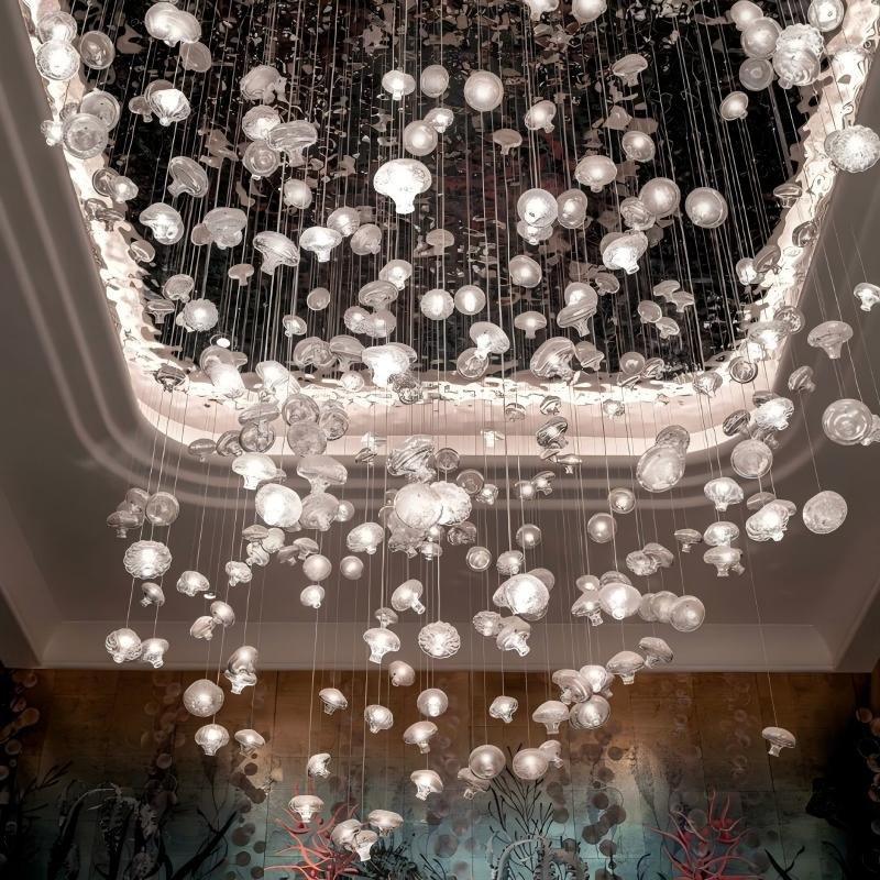 主图 Luxury Handblown Jellyfish Glass Chandelier for Hospitality Venues - Image 1