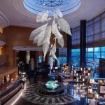 Artistic Palm Leaf LED Chandelier for Commercial Lobbies