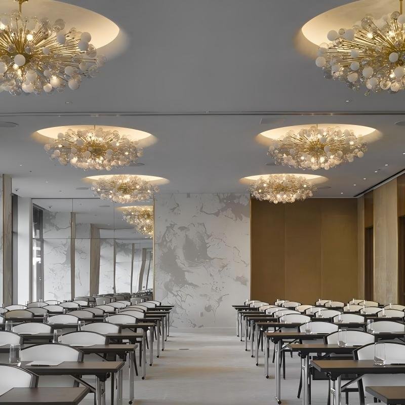 主图 Gold Glass Ball Chandelier for Hotel Ballrooms & Banquet Halls - Image 1