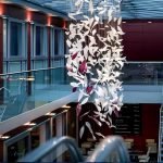 Custom Falling Leaves Glass Chandelier for Hotel Atriums & Lobbies
