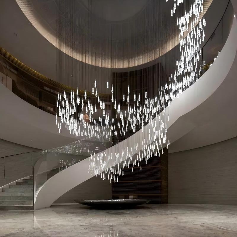 主图 Custom Water Drop Glass Chandelier for Hotel Lobbies & Atriums - Image 1