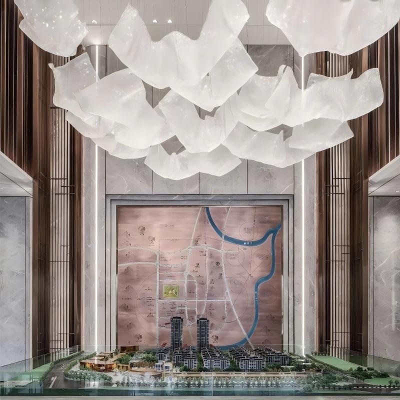 主图 Luxury Flowing Fabric-Inspired Crystal Chandelier for Hospitality Venues - Image 1