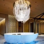 Modern Fern Frond Pendant Light for High-Ceiling Hospitality Venues