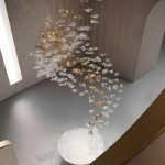 Luxury Flowing Glass Wave Chandelier for High-Ceiling Private Homes