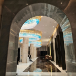 “Blue Sea Waves” Rectangular Crystal Chandelier
