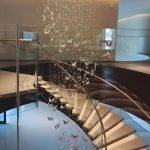Luxury Iridescent Butterfly Chandelier for High-Ceiling Private Home Stairs