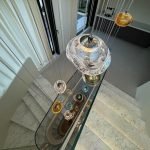 Multicolor Bubble Glass Staircase Chandelier for Villa Foyers