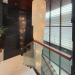 Modern Tiered Cylinder Crystal Pendant Light for Duplex Stairs
