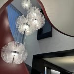 Floral Bloom Glass Staircase Chandelier for Villa Foyers