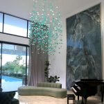 Custom Glacier Stone Glass Ceiling Chandelier
