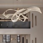 Modern Twisted Acrylic Pendant Light for Private Duplex Apartments